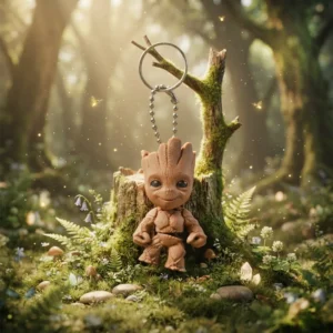 جاکلیدی گروت قهوه‌ای جیبی تویز